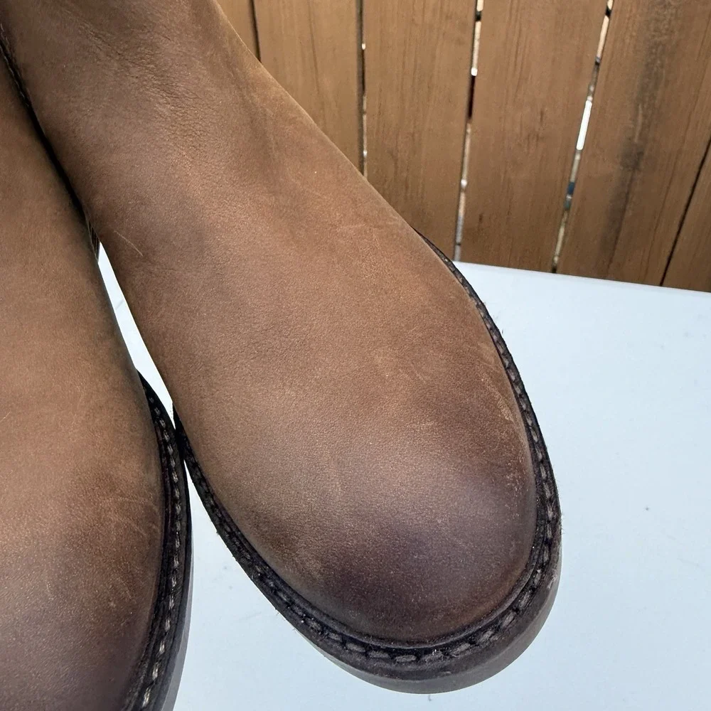 Clarks Mens Bushacre Hill Chelsea‎ Boot Size 7M Brown Suede Gum Sole Pull On